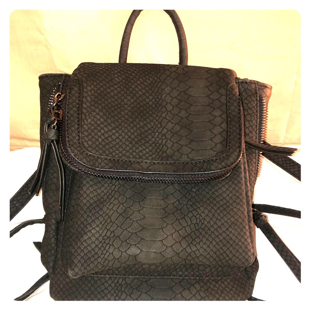 Small black snakeskin backpack from target